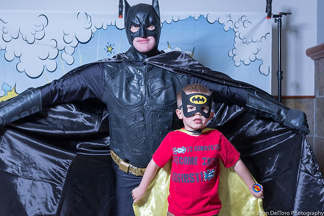 Bat Hero Man costume character appearance by Portland Party Characters in Oregon, kids super hero birthday party, hire professional entertainer, Hillsboro, Vancouver, For