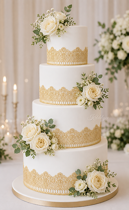 Wedding Cake Dentelle Impériale Fleurie