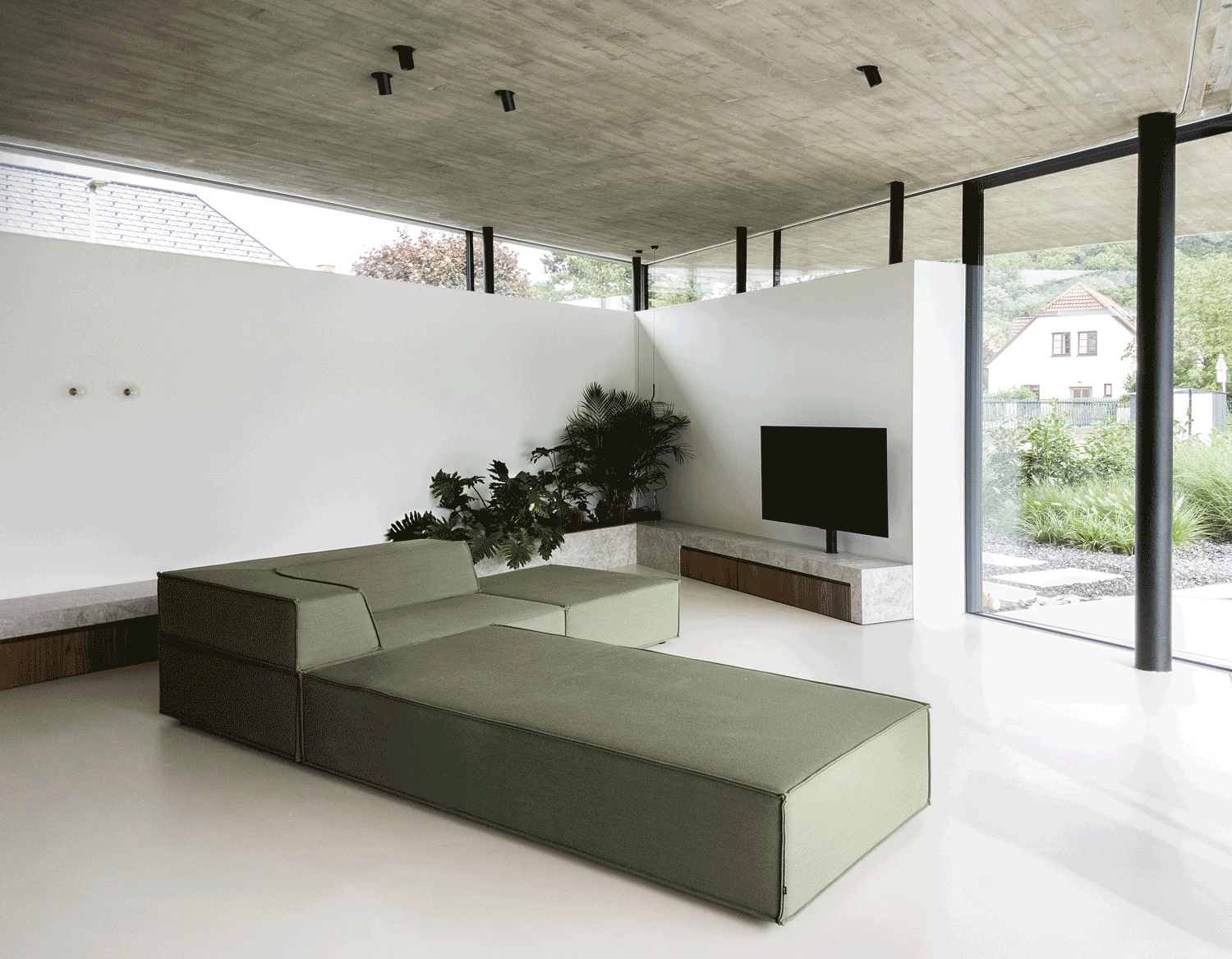 Studio Hatzenbichler, Caramel Architekten, Innenarchitektur und Design Wien, Interior Design Appartment Wohnung Dachgeschoßausbau, Fesch am Prater, Wohnzimmer