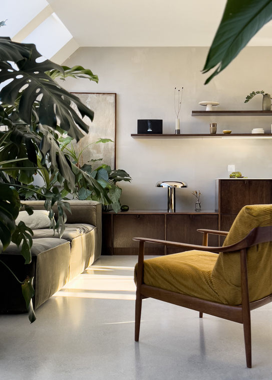 Studio Hatzenbichler, Innenarchitektur und Design Wien, Interior Design Appartment Wohnung Dachgeschoßausbau, Green Loft, Wohnzimmer, living room