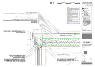 Detailed construction drawing showing a 1:5 building junction detail