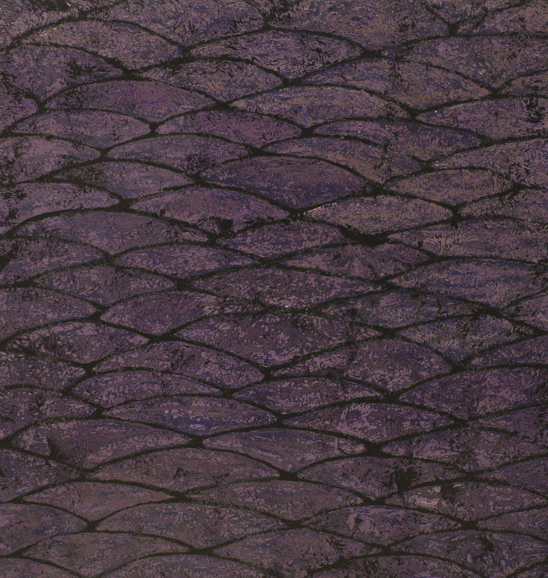 満月　34㎝×40㎝　木に漆、絞漆、螺鈿　2013