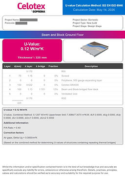 U-value thermal calculation supporting Building Regulations compliance
