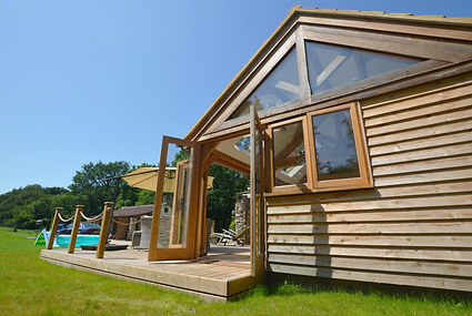 Completed oak-framed residential extension developed from detailed construction information