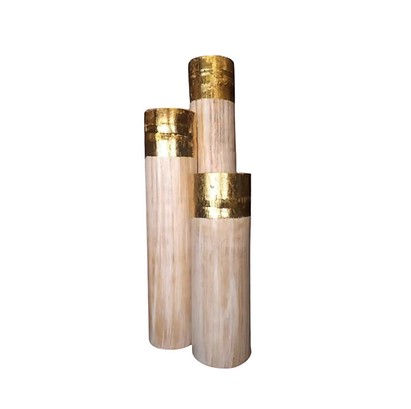 Thumbnail: Bamboo Candles White & Gold