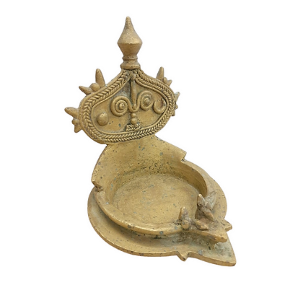 Thumbnail: Antique Vishnu Brass Lamp