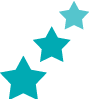 Three turquoise stars
