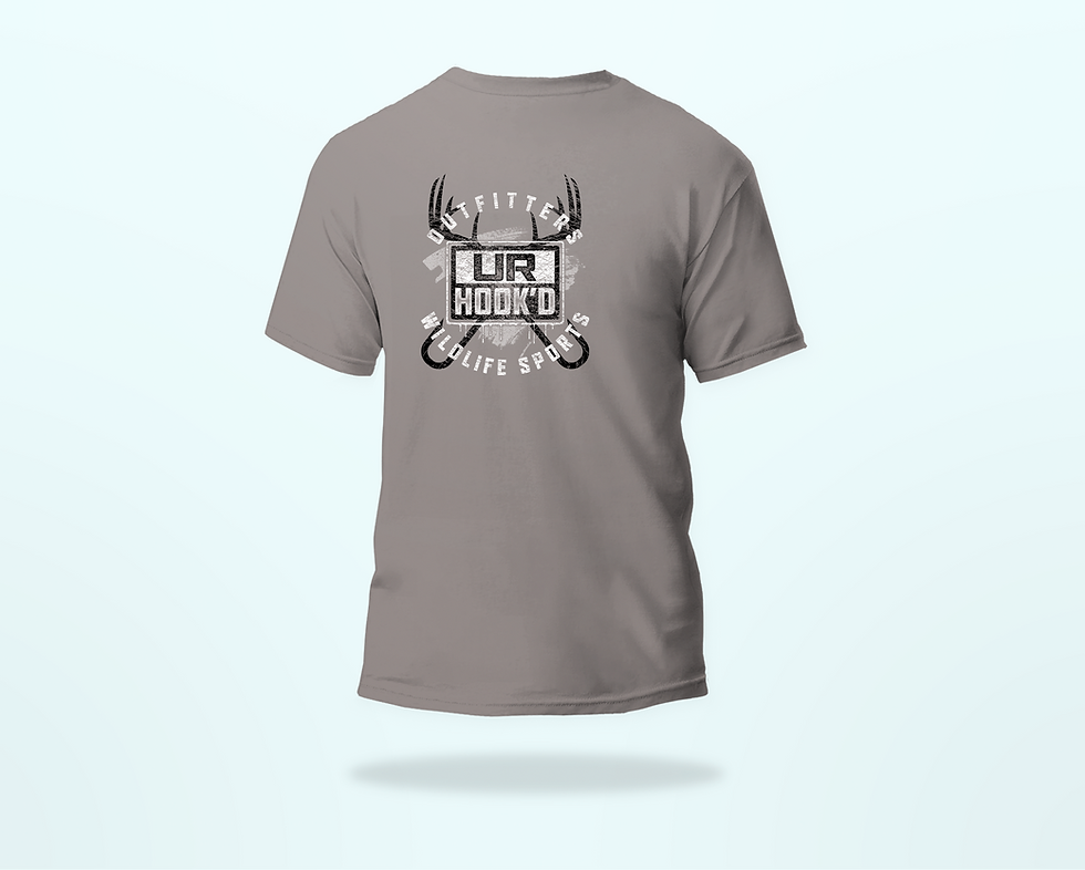 Thumbnail: The Horns & Hooks Tee - Grey | U R Hookd Outfitters