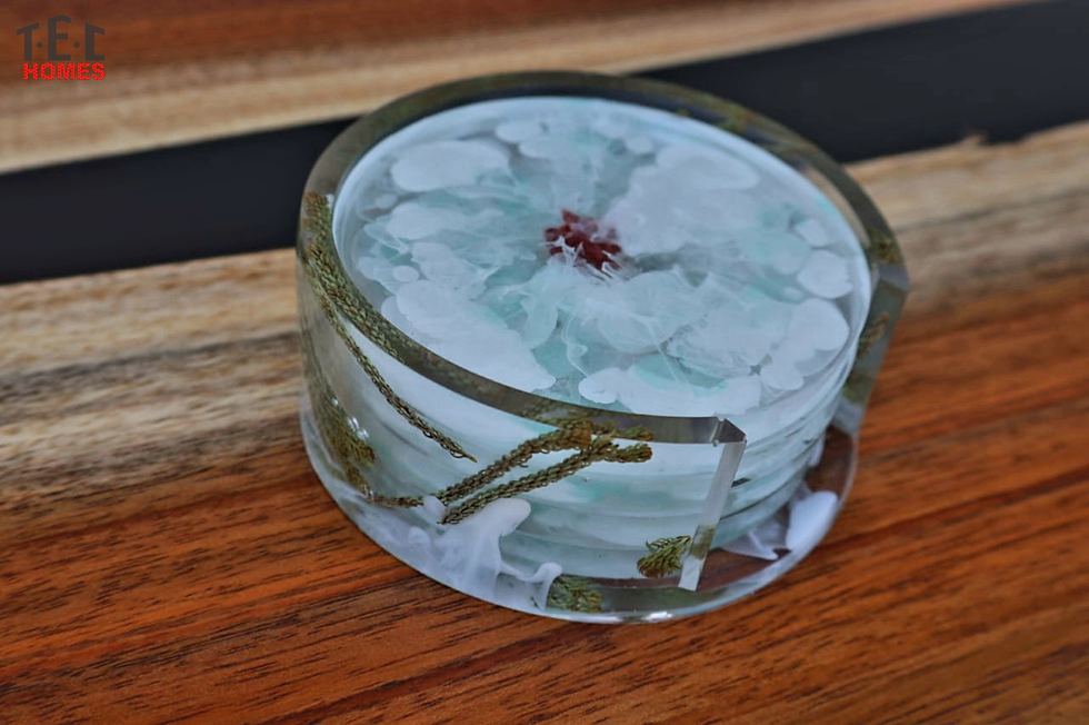 Epoxy Natural Coaster Sets