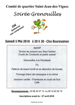 Soirée Grenouilles 2018