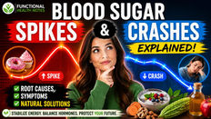 Blood sugar crash symptoms and glucose spike warning signs with natural solutions including chia seeds, apple cider vinegar and low glycemic foods for metabolic health