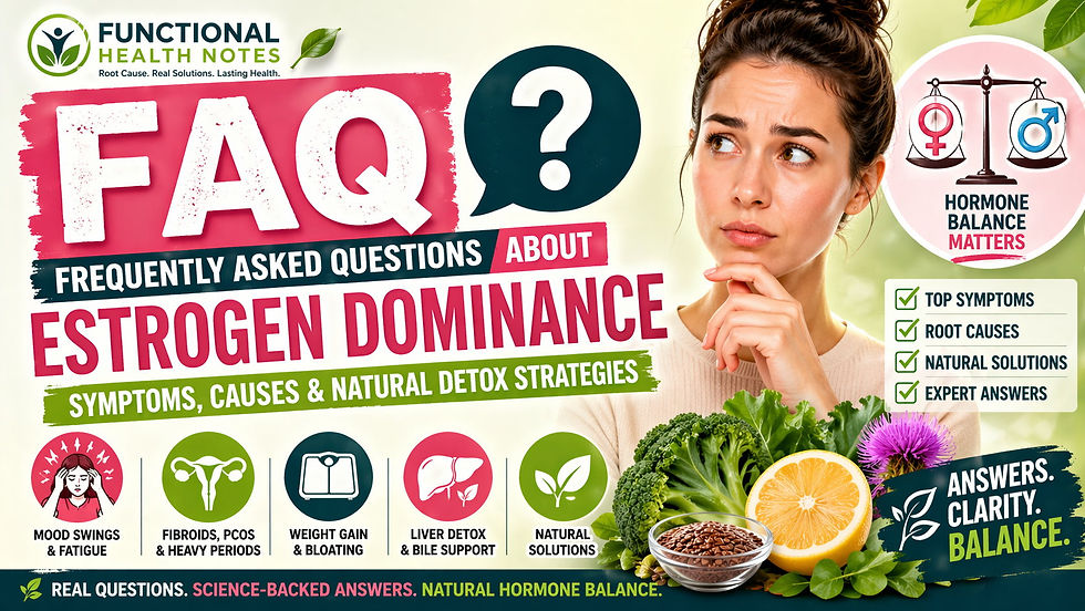 frequently asked questions estrogen dominance symptoms causes natural detox strategies hormone imbalance weight gain mood swings liver detox functional health notes