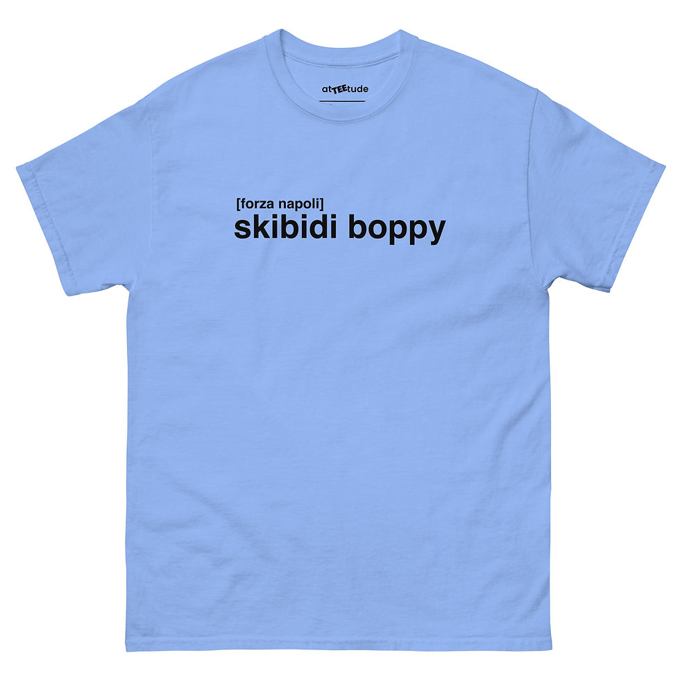 Miniatura: Forza Napoli Skibidi Boppy T shirt Unisex Stampa Nera