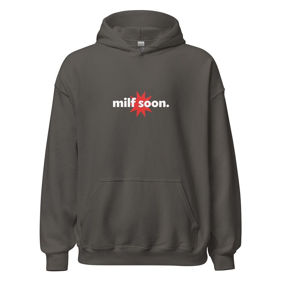 Miniatura: milf soon Felpa Unisex Stampa Bianca