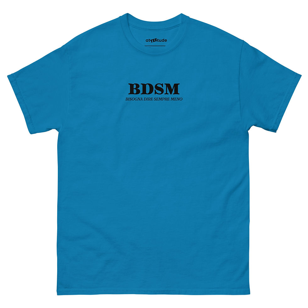 Miniatura: Bisogna Dire Sempre Meno T shirt Unisex Stampa Nera