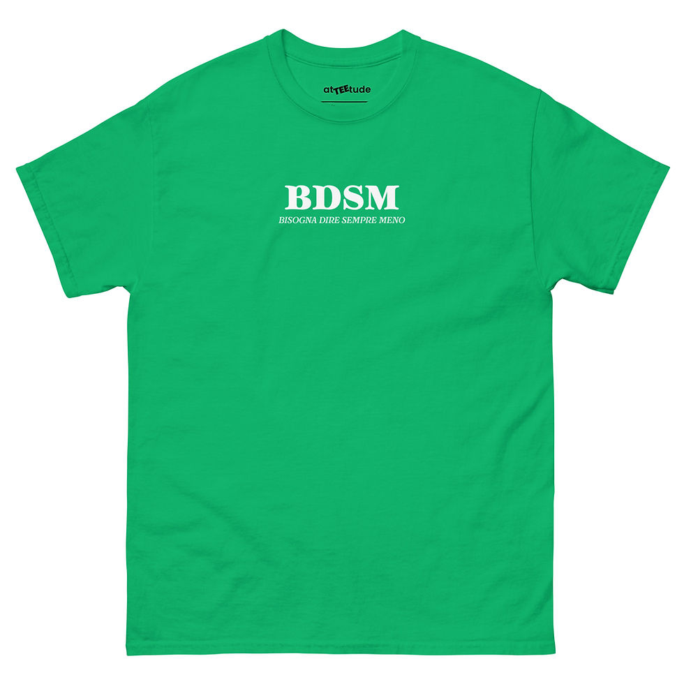 Miniatura: Bisogna Dire Sempre Meno T shirt Unisex Stampa Bianca