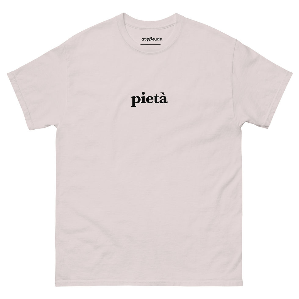 Miniatura: Pietà T shirt Unisex Stampa Nera