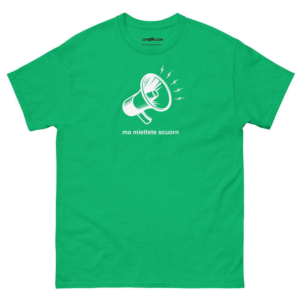 Miniatura: Ma Miettete Scuorn T shirt Unisex Stampa Bianca