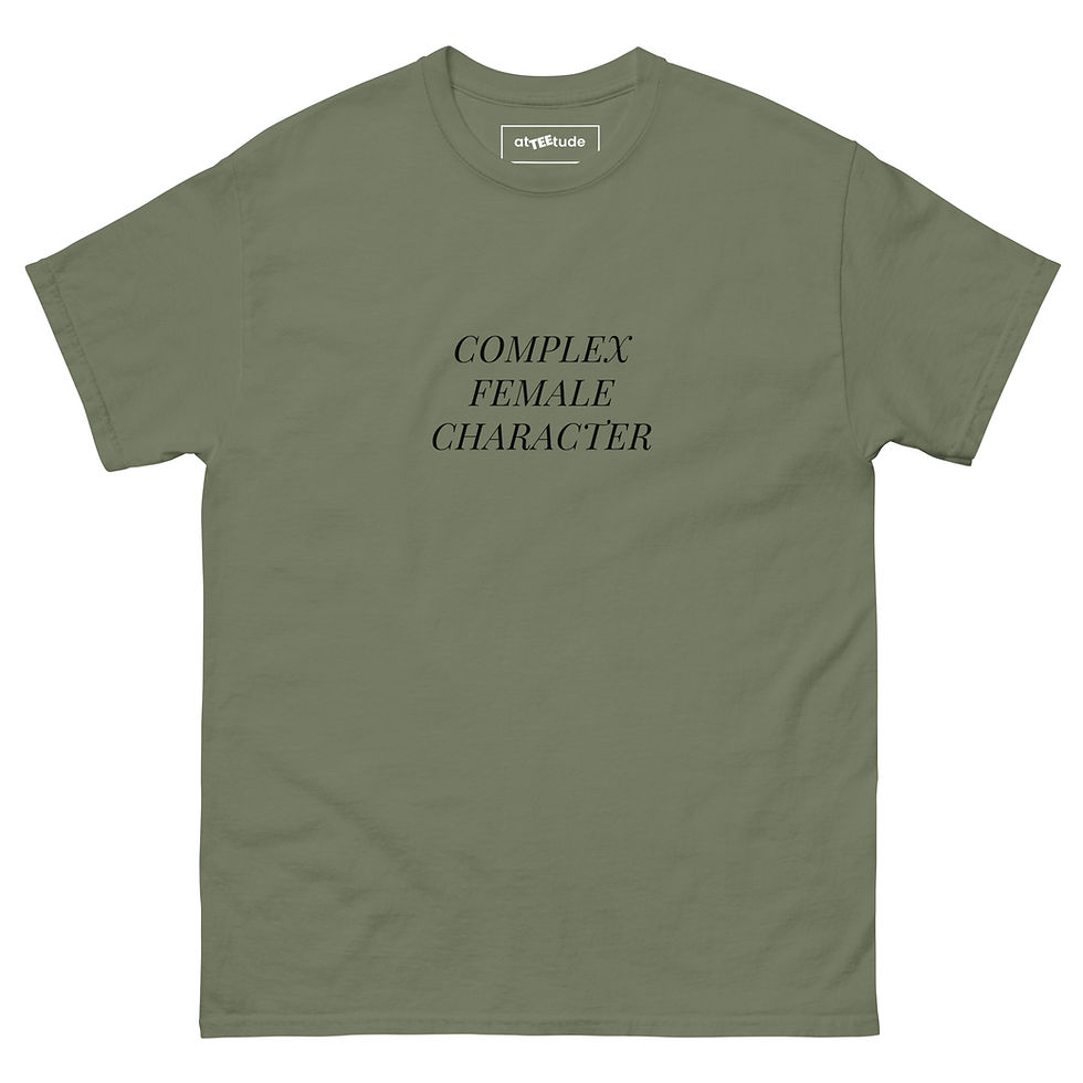 Miniatura: Complex Female Character T shirt Unisex Stampa Nera
