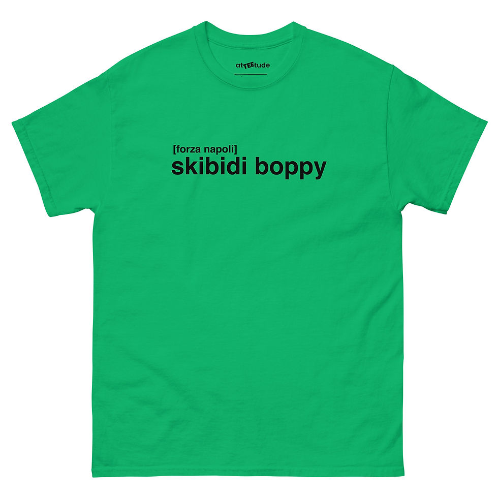 Miniatura: Forza Napoli Skibidi Boppy T shirt Unisex Stampa Nera