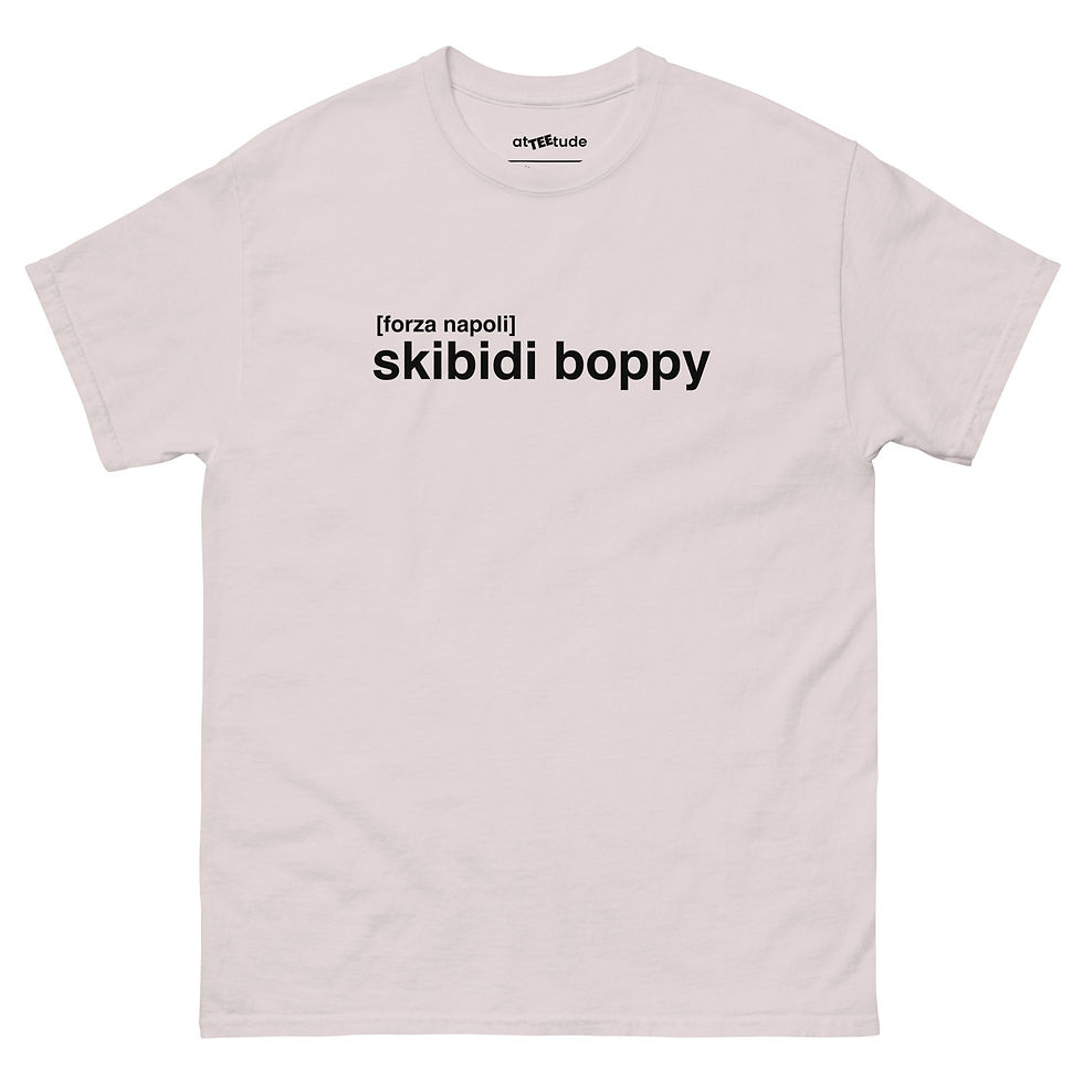 Miniatura: Forza Napoli Skibidi Boppy T shirt Unisex Stampa Nera