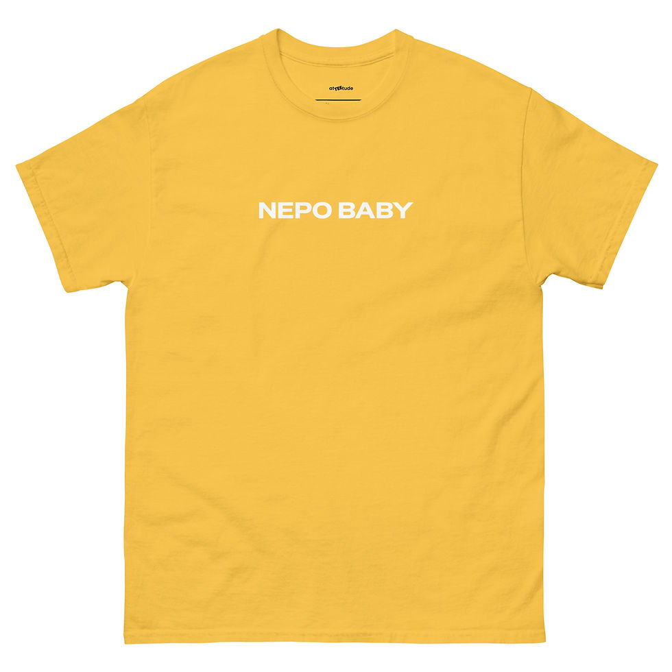 Miniatura: Nepo Baby T shirt Unisex Stampa Bianca