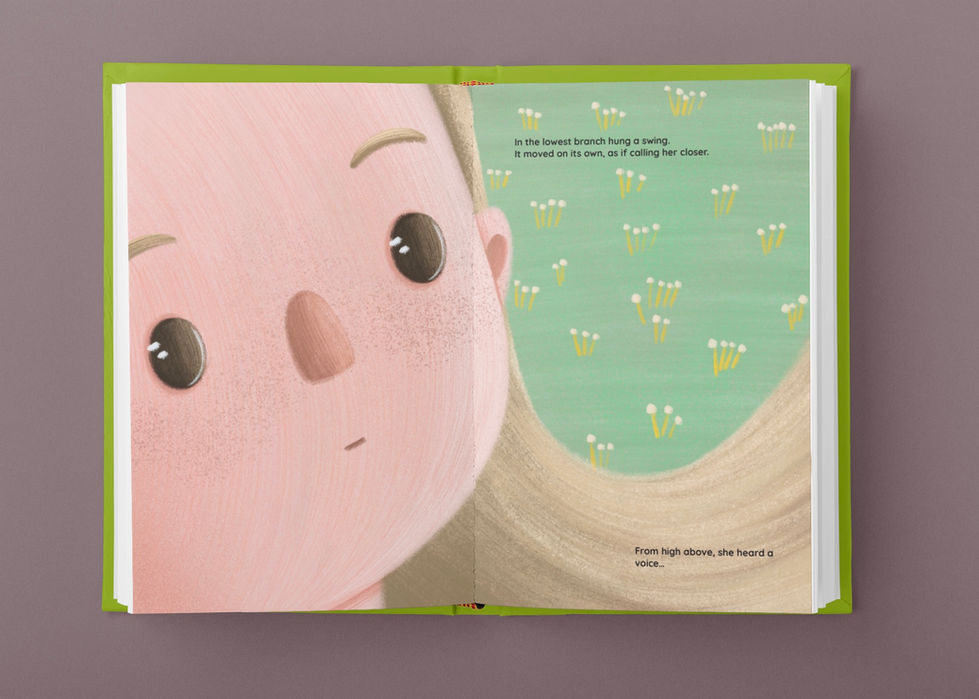 Thoughtful girl portrait – whimsical illustration