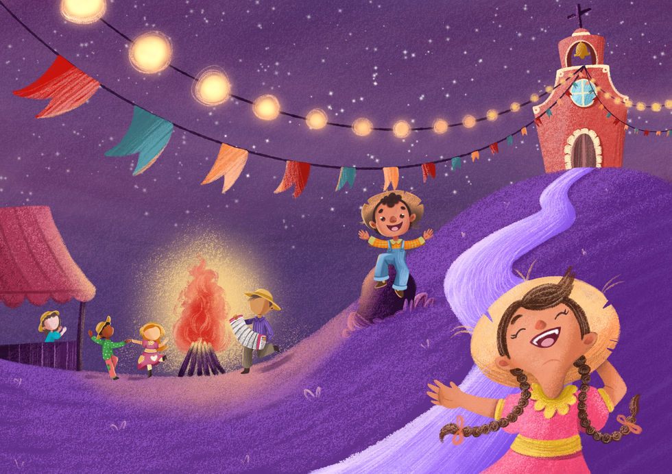 Brazilian traditional festival with children having fun