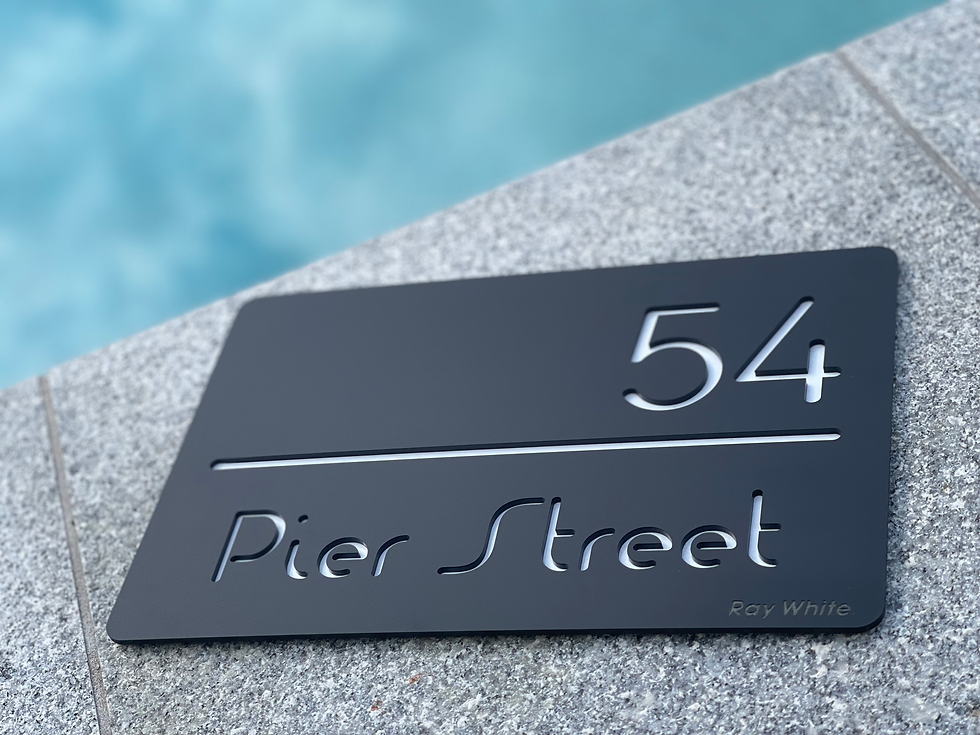 Thumbnail: Modern  Address Sign Complete with Back Panel