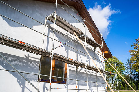 Façade en travaux