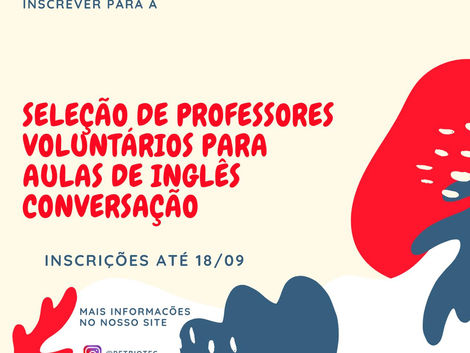 Edital Retificado! Seleção de Professores Para o Curso de Inglês Conversação