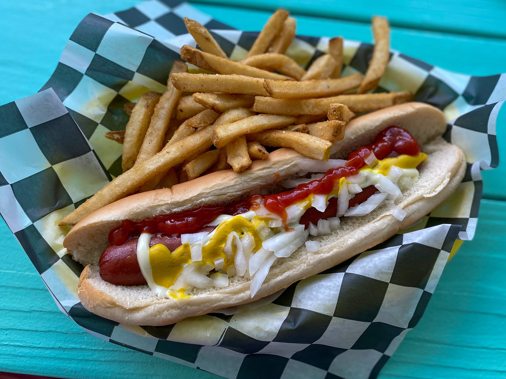 hotdog and fries