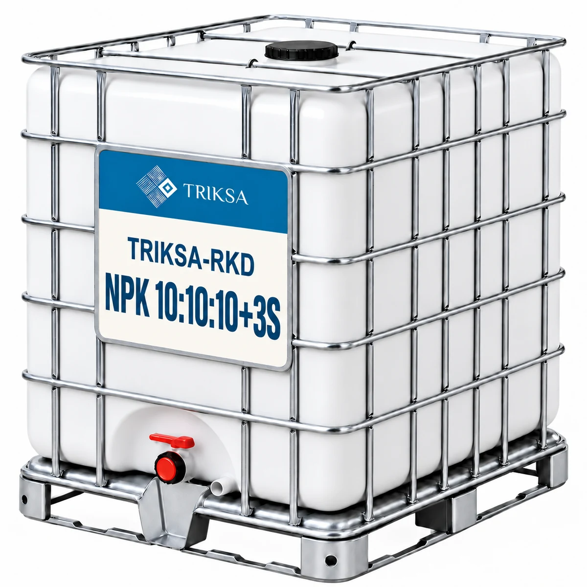 TRIKSA-RKD NPK 10:10:10+3S у промисловій кубовій ємності TRIKSA