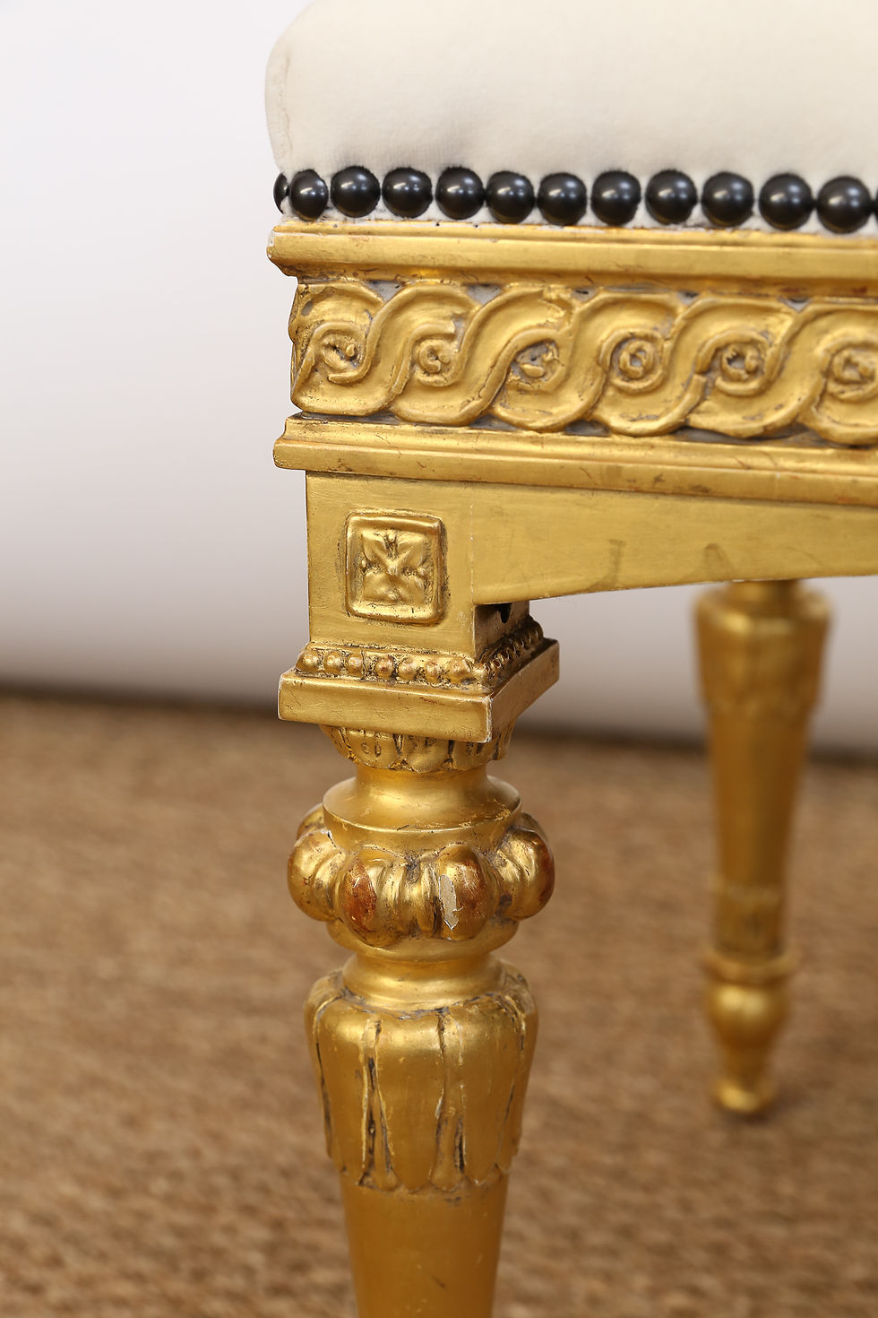 Thumbnail: PAIR OF GOLD GILT ANTIQUE STOOLS