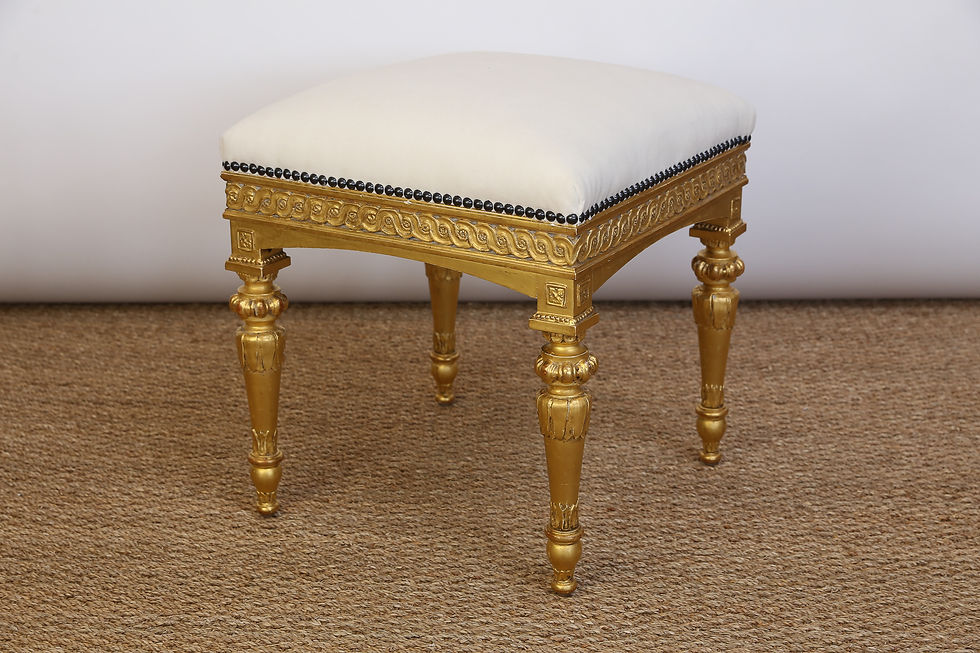 Thumbnail: PAIR OF GOLD GILT ANTIQUE STOOLS