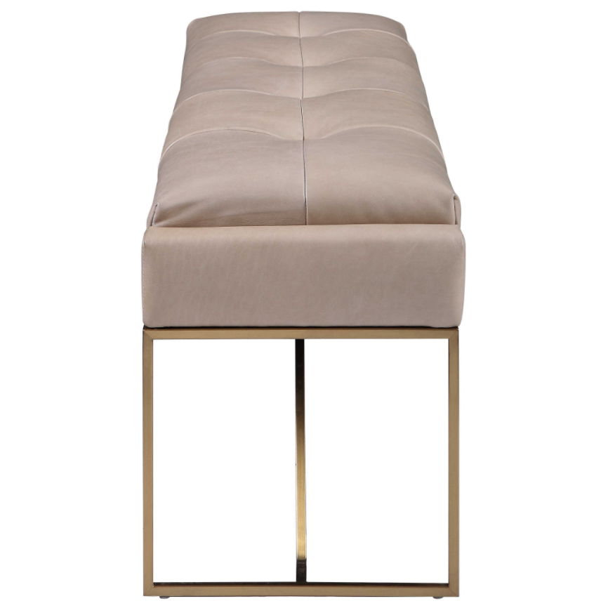 Thumbnail: TUFTED LEATHER BENCH