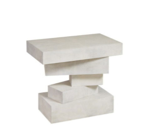PAIR OF WHITE BUILDING BLOCKS SIDE TABLES