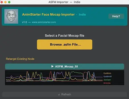 Face mocap importer