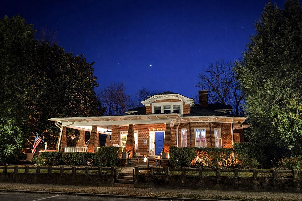 Night falls on Ellijay River House