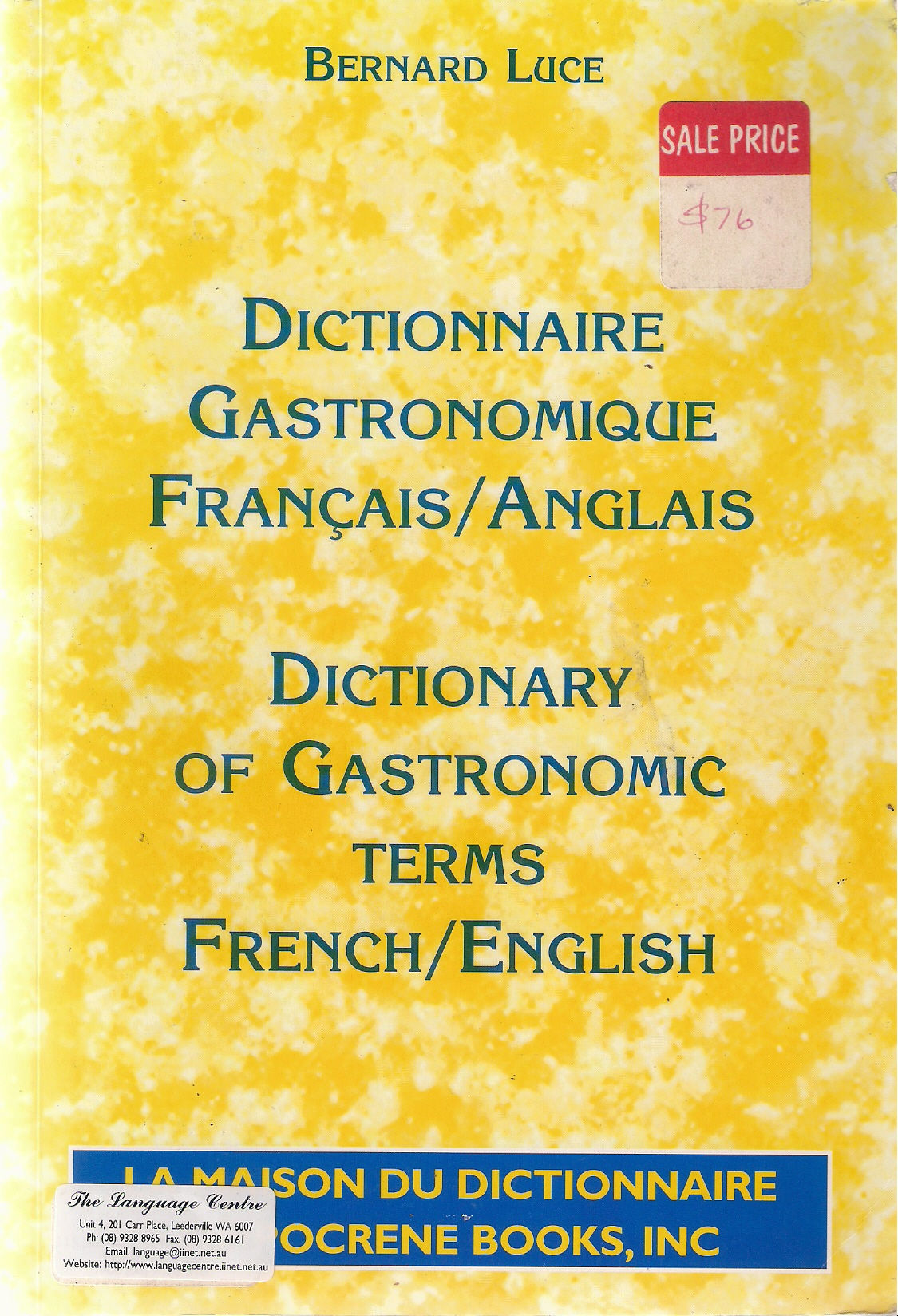 Dictionary of Gastronomic Terms - French/English