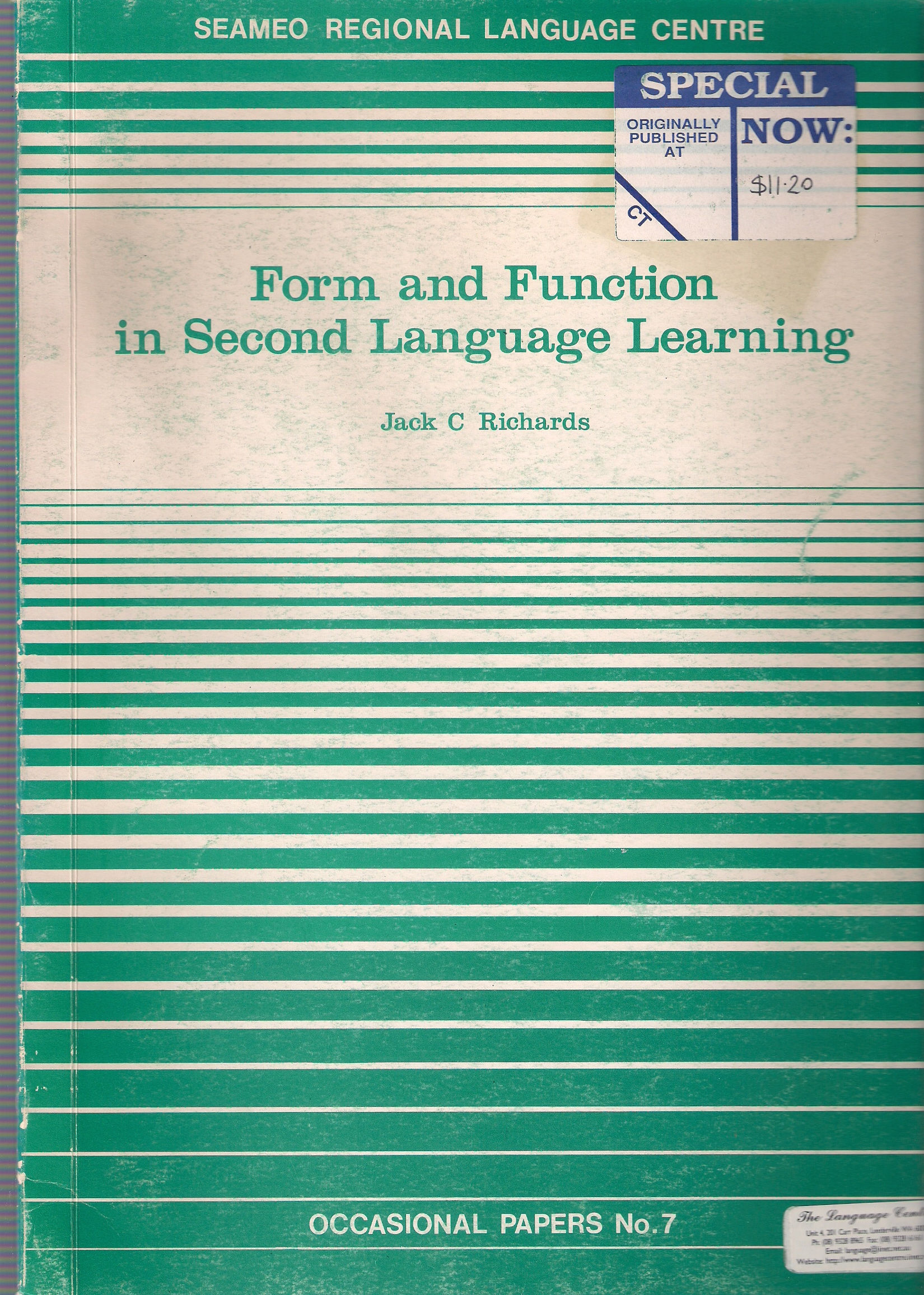 Form and Function in Second Language Learning