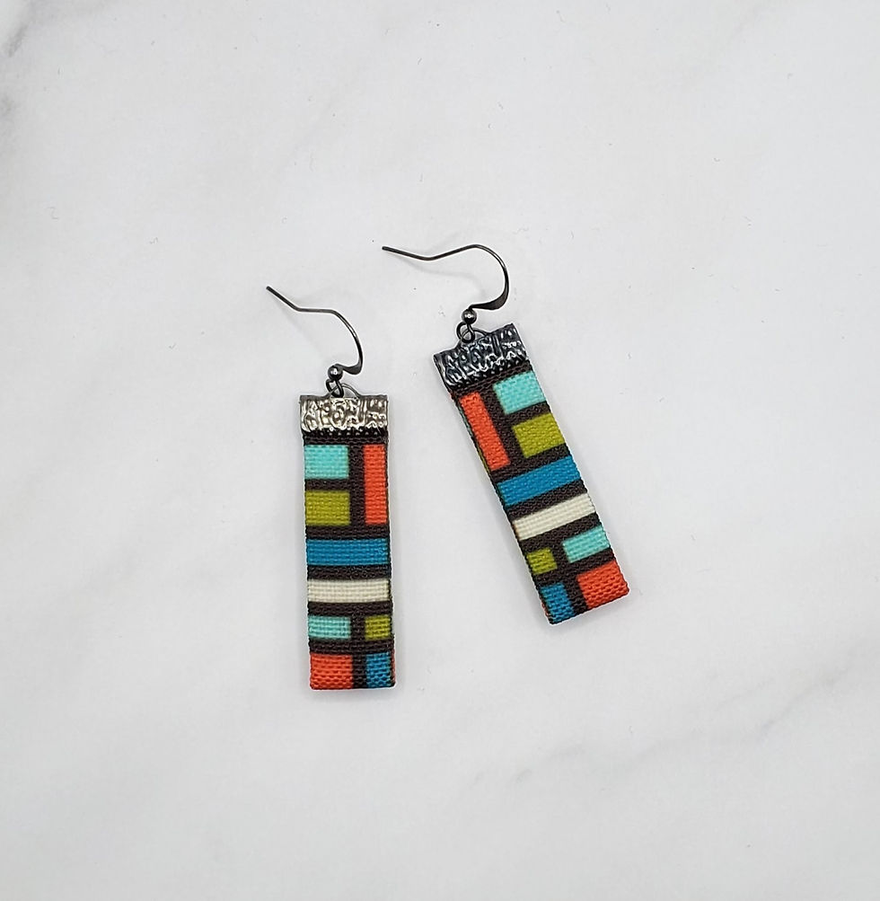Thumbnail: Mondrian inspired in Blues/Olive/Rust