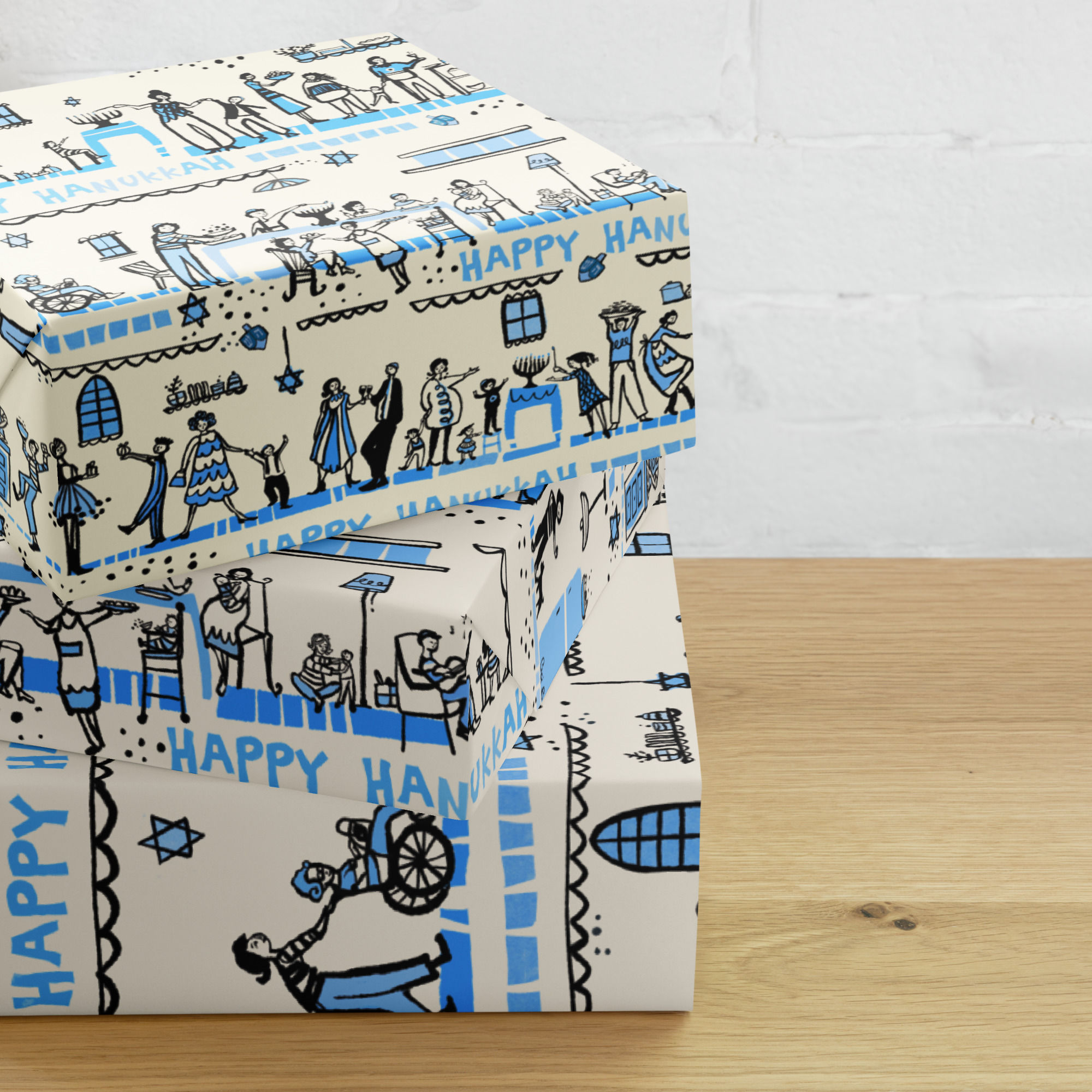 Hanukkah Gift Wrap- 3 Sheets