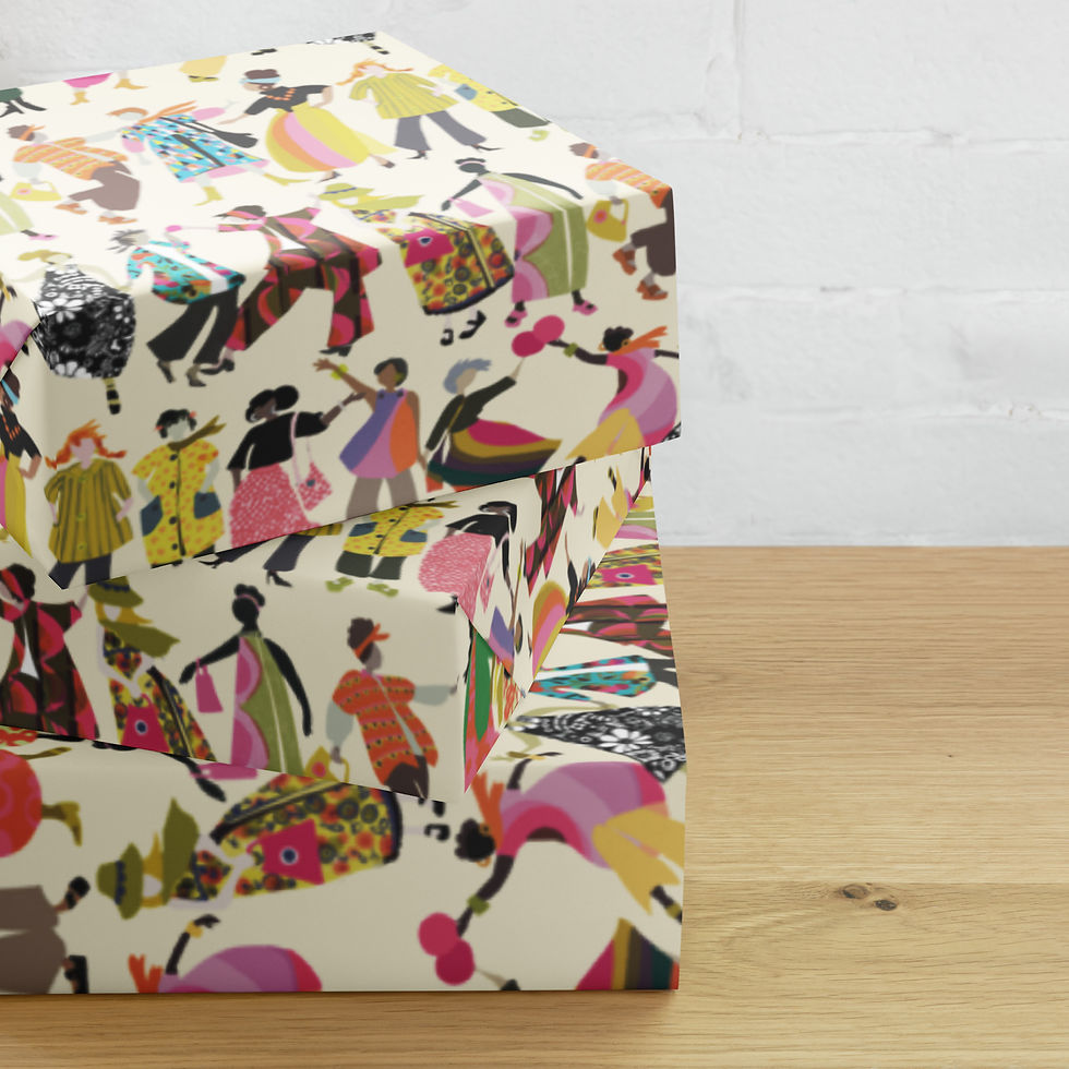 Go Girls Gift Wrap Cream-3 Sheets