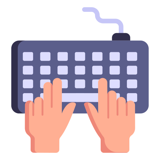 black computer keyboard with hands on it