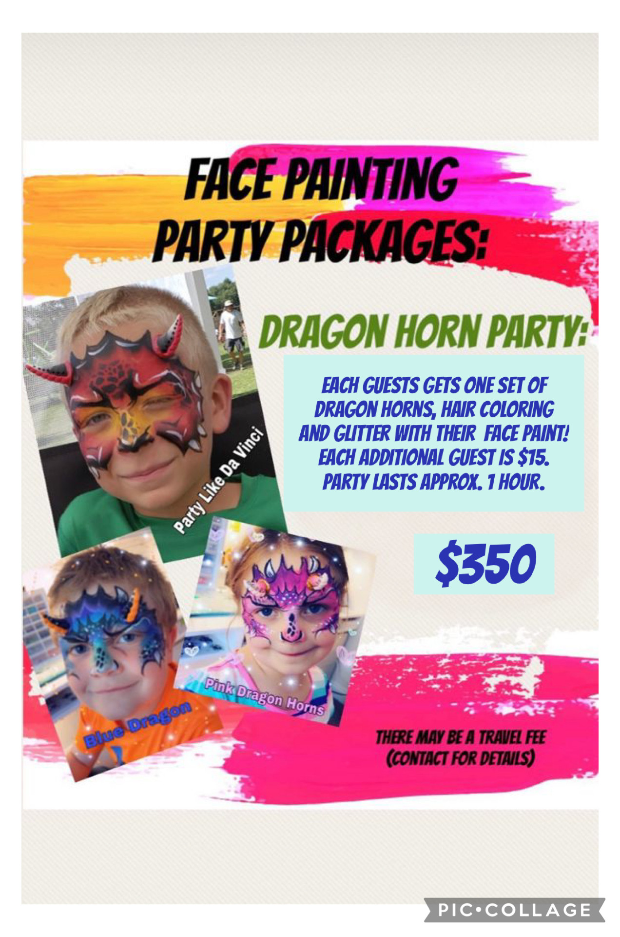 Monster, Dragon, and Dinosaur Horns with Glitter and Hair coloring ! $350