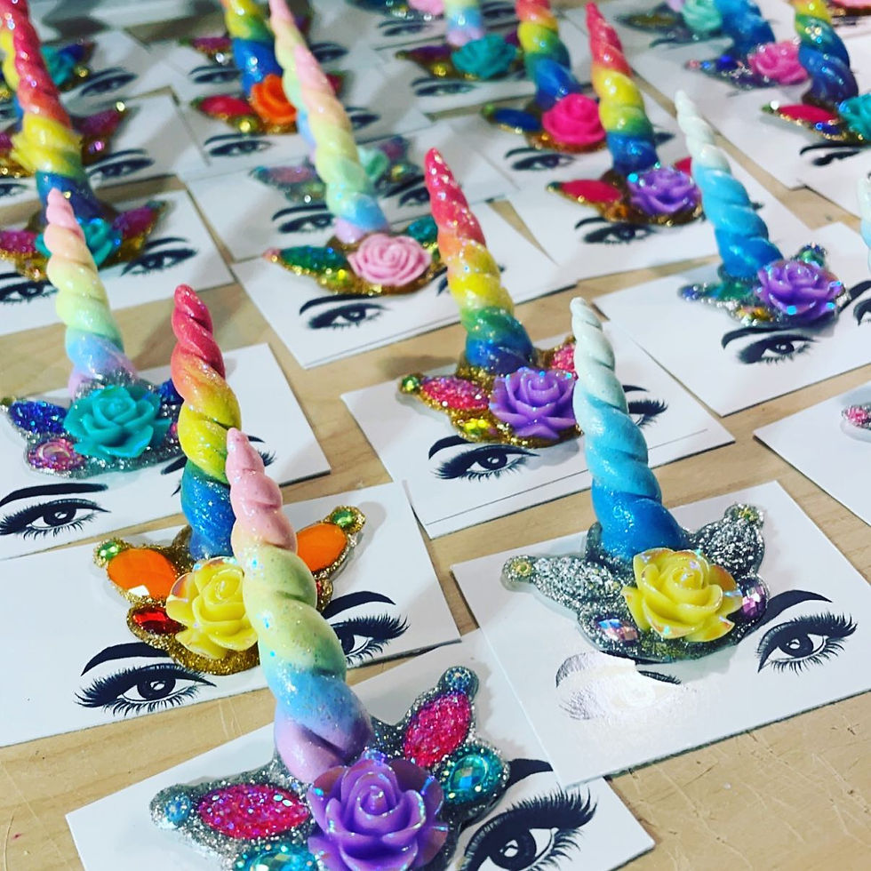 Thumbnail: Unicorn Party with Horns with Face Paint, Glitter and hair coloring! $350