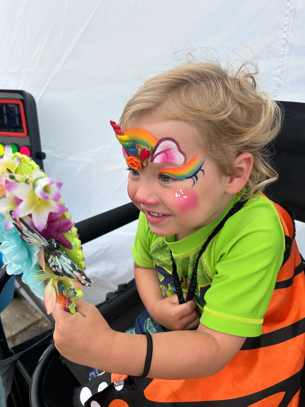 Thumbnail: Unicorn Party with Horns with Face Paint, Glitter and hair coloring! $350