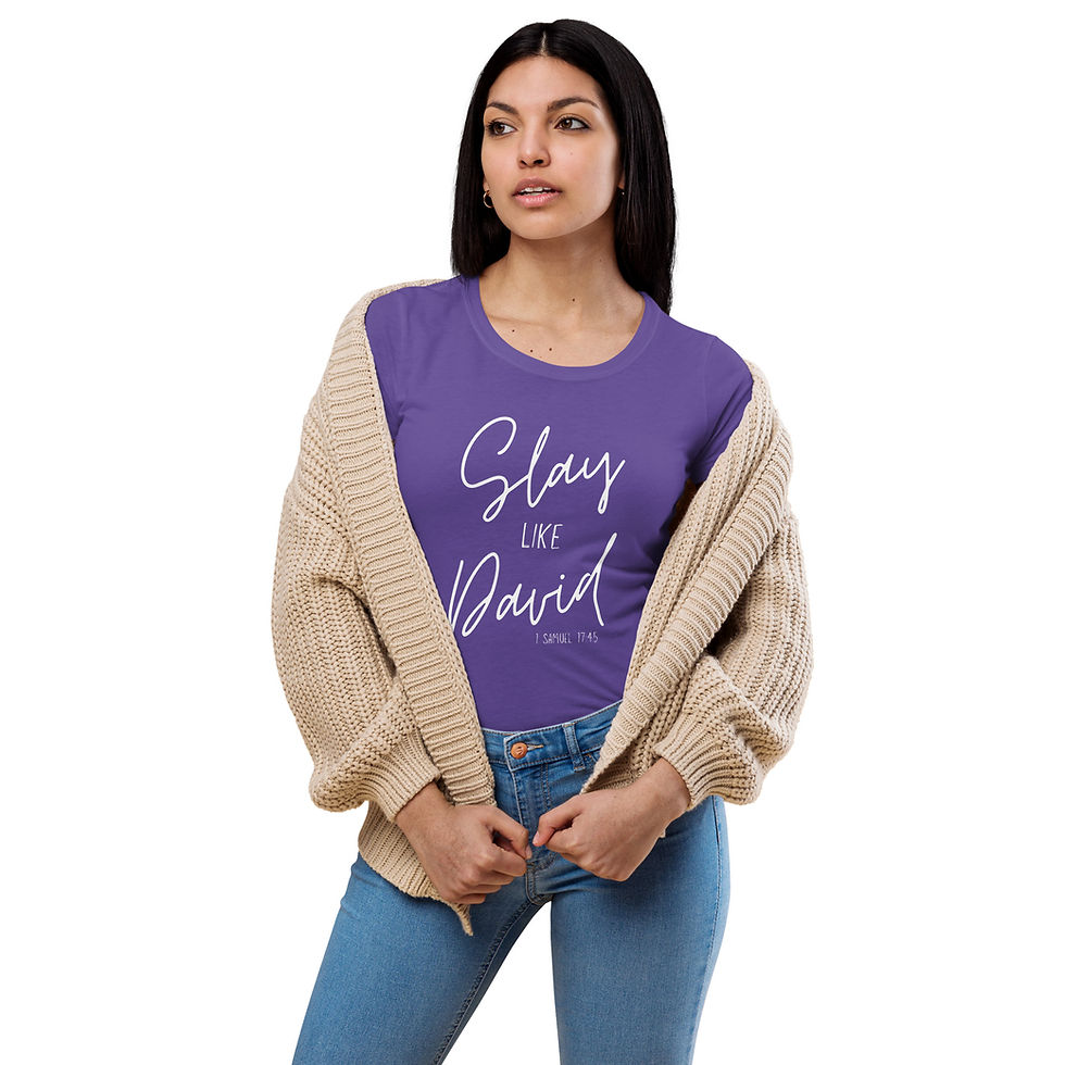 Thumbnail: Slay Like David Women’s fitted t-shirt