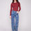 Miniature : 145665F JEANS BRODÉ FLEURS